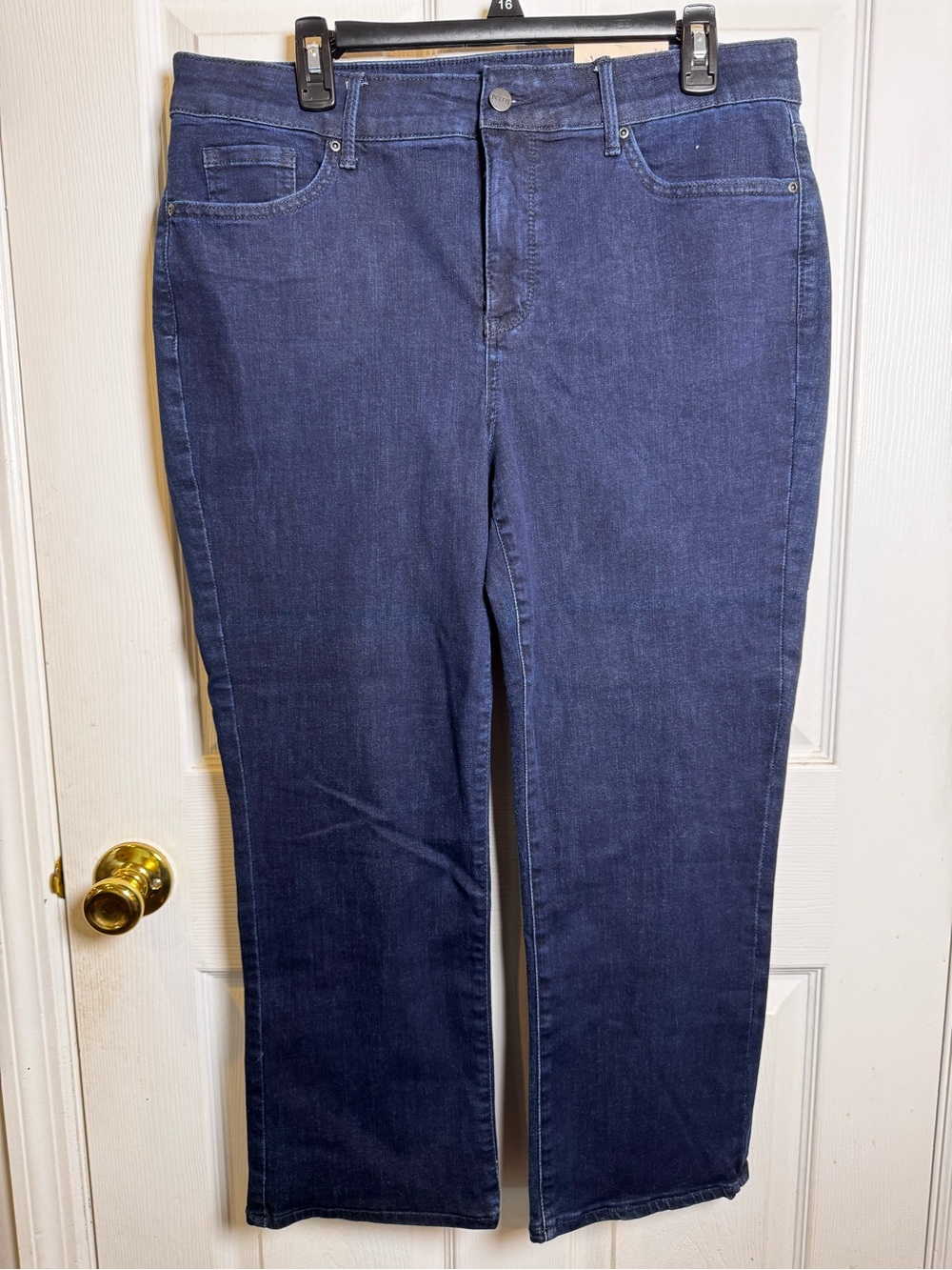 NWT NYDJ Marilyn Straight Crop Jeans 14 Rhapsody Cool Embrace Dark Wash